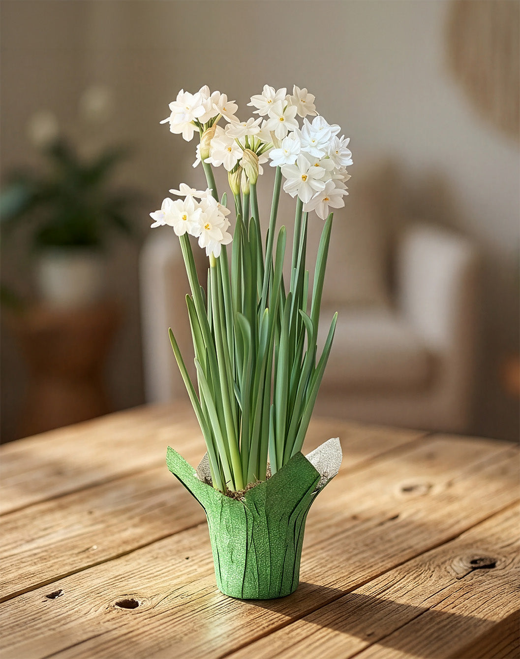 Paperwhites in Glittery Green Foil